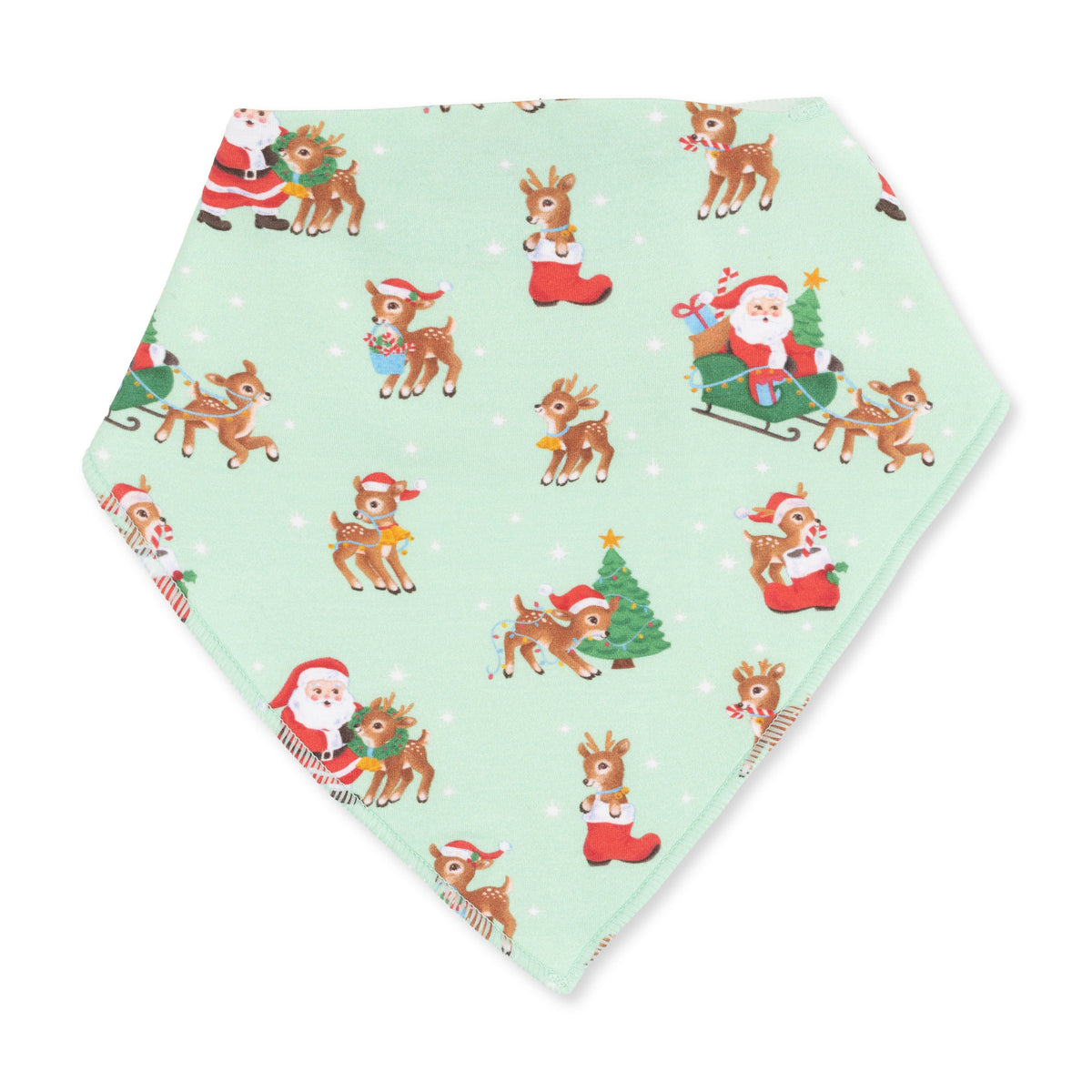 Vintage Reindeer & Santa Uni - Bandana Bib