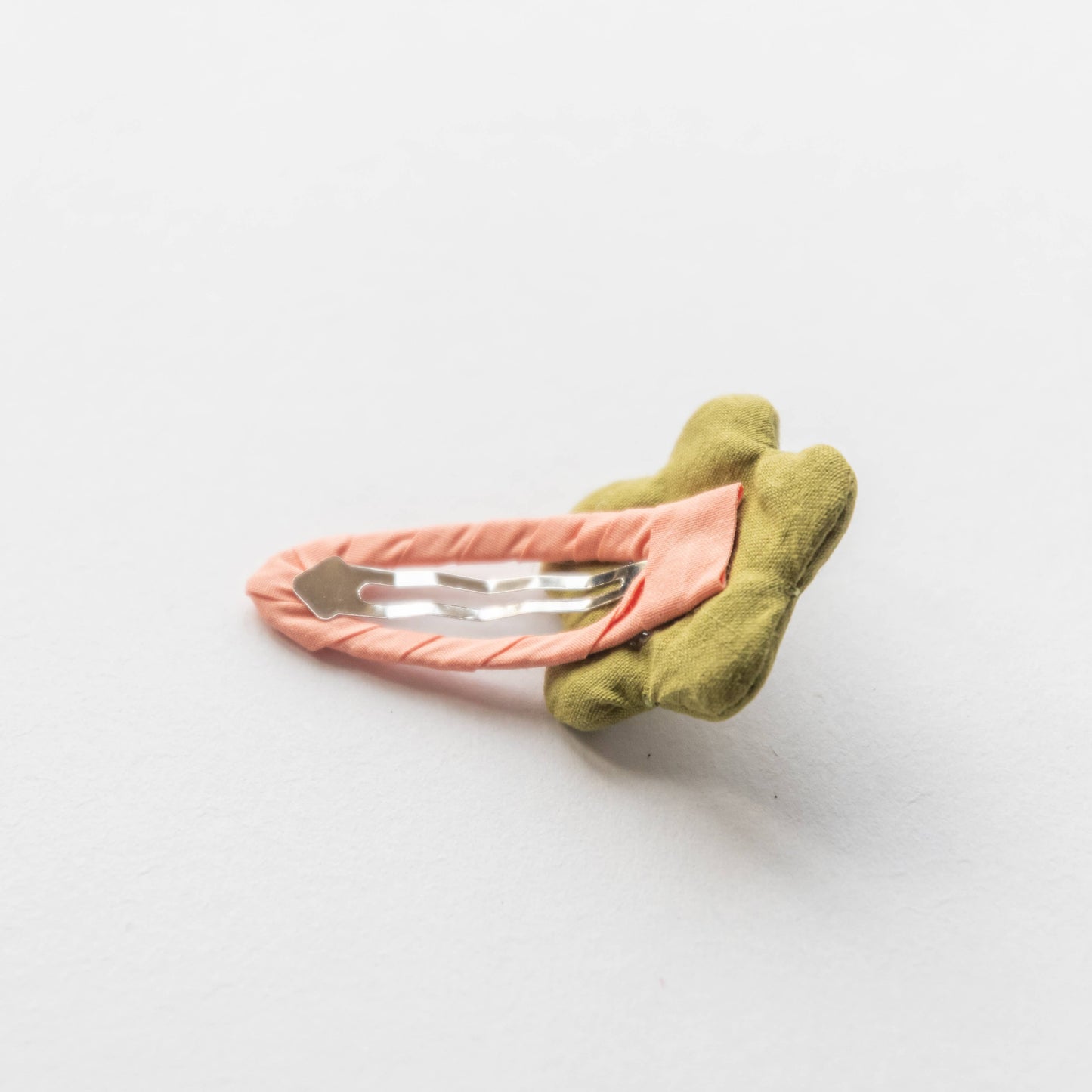 Flower Fabric Snap Hair Clip | Green