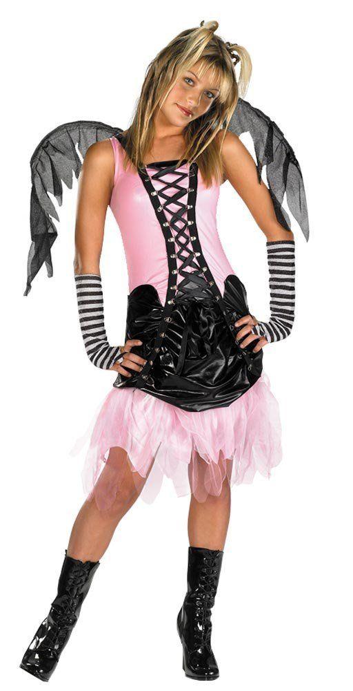 Gothic Graveyard Fairy Child Costume -Pink and Black - Teen medium