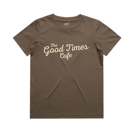 THE GOOD TIMES CAFE TEE - BROWN