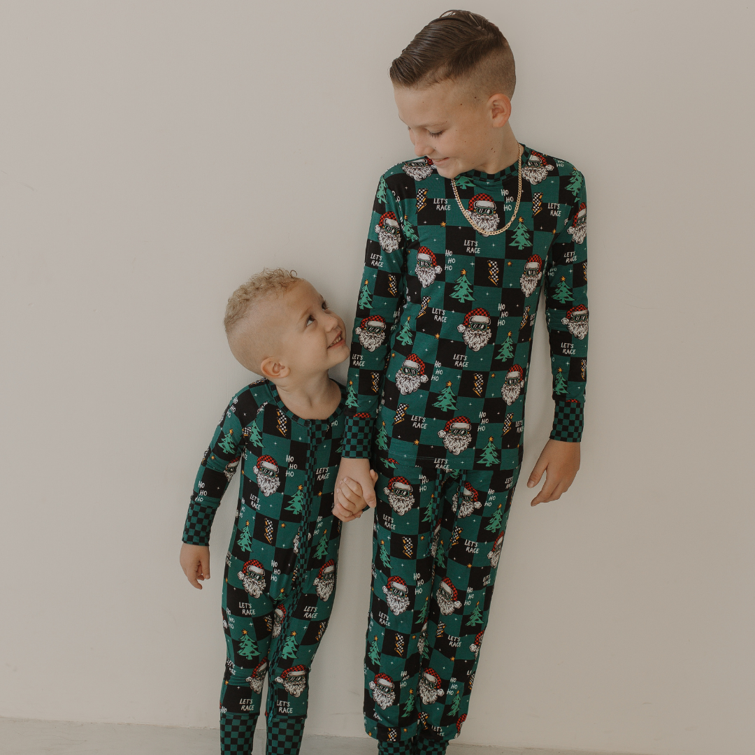 Let's Race Santa Toddler & Youth Pajamas *PREORDER - SHIPPING OUT BETWEEN DEC 6-12*