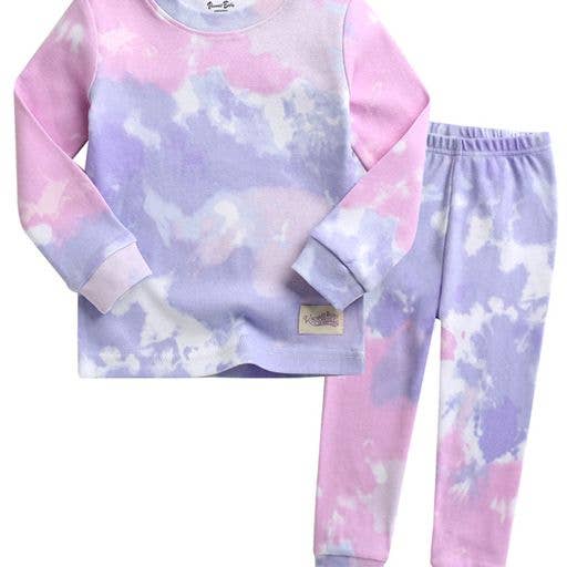 Tie Dyeing Pink Purple Long Sleeve PJs