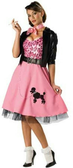 50's Bad Girl Poodle Skirt Deluxe Adult Costume Size Small