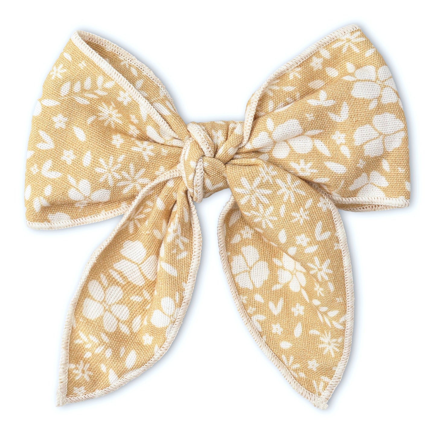 Organic Hair Bow Clip - Yellow Blossom