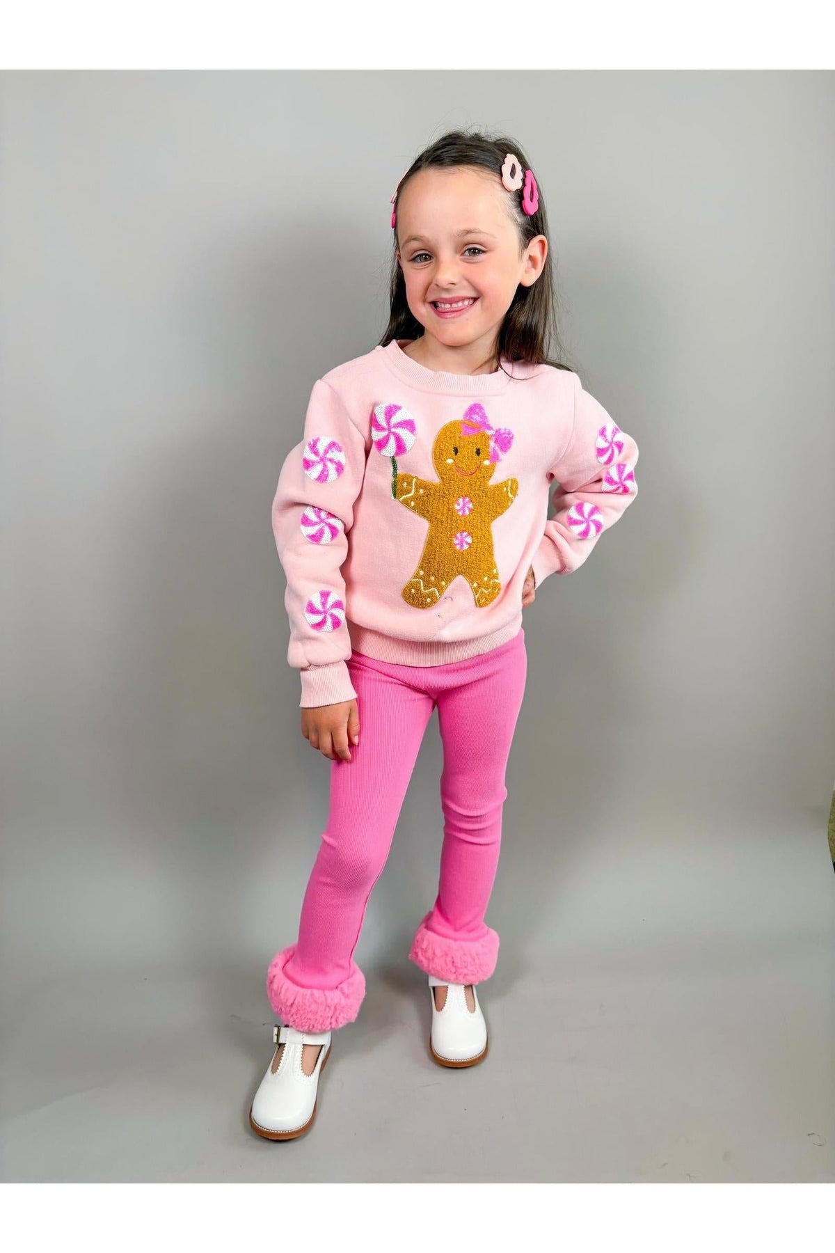 Pink Fur Cuffed Leggings - preorder