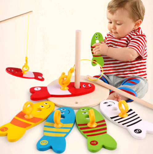 Wooden Fishing Toy Set for Kids - Educational Play