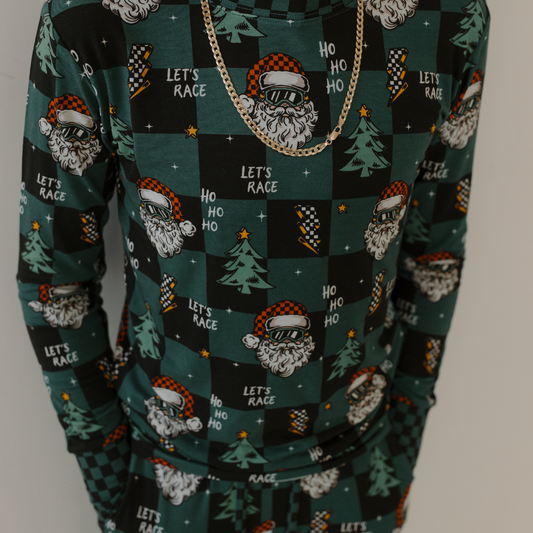 Let's Race Santa Toddler & Youth Pajamas *PREORDER - SHIPPING OUT BETWEEN DEC 6-12*