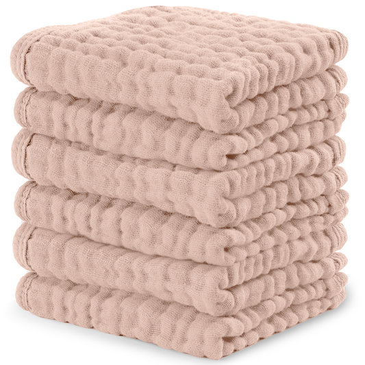 Muslin Washcloths in Blush