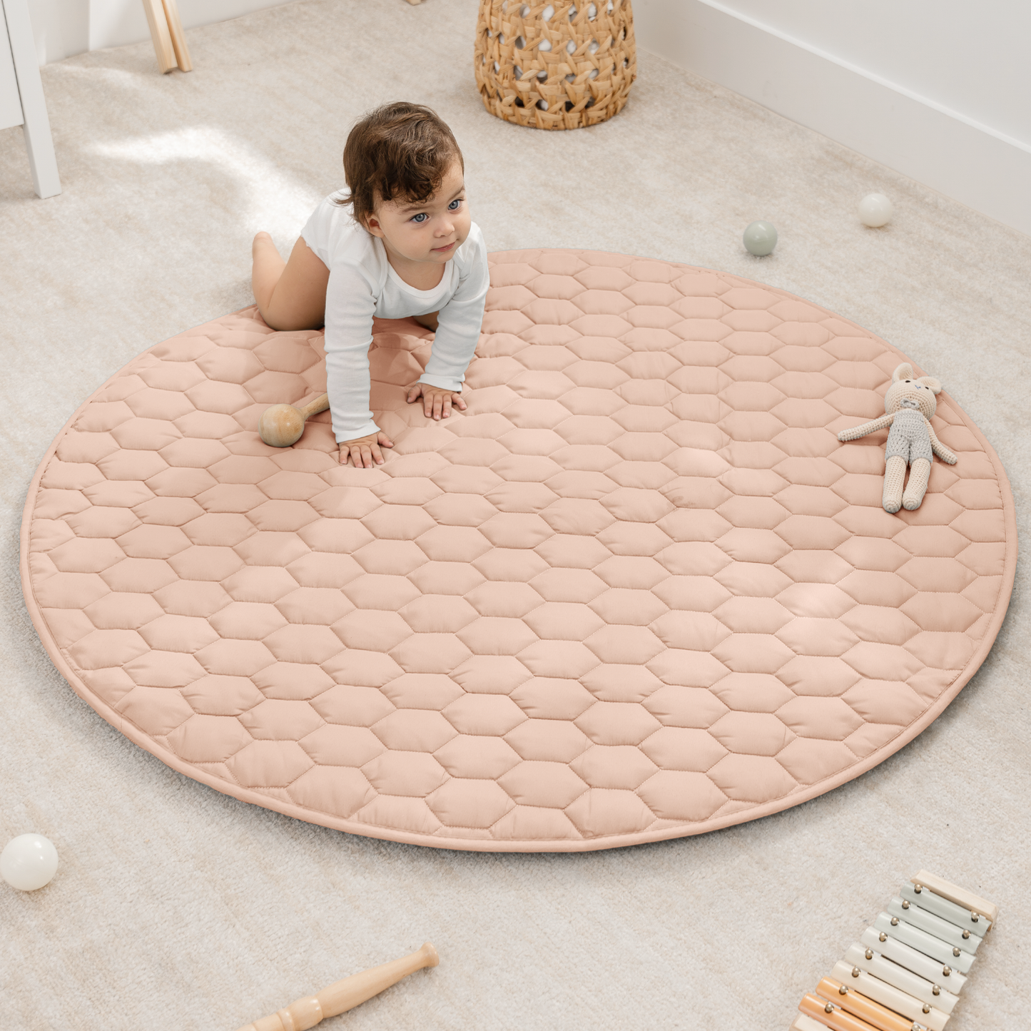 Play Mat with Non-Slip Bottom in Blush