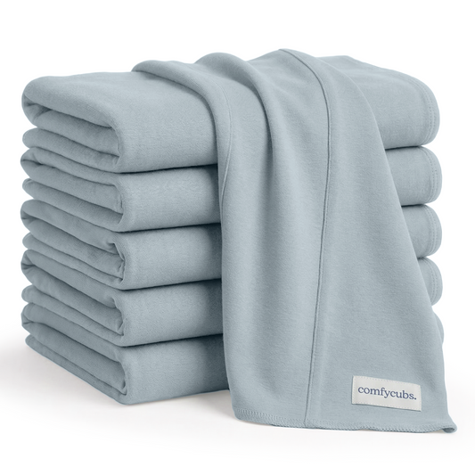 Cotton Burp Cloths in Pacific Blue
