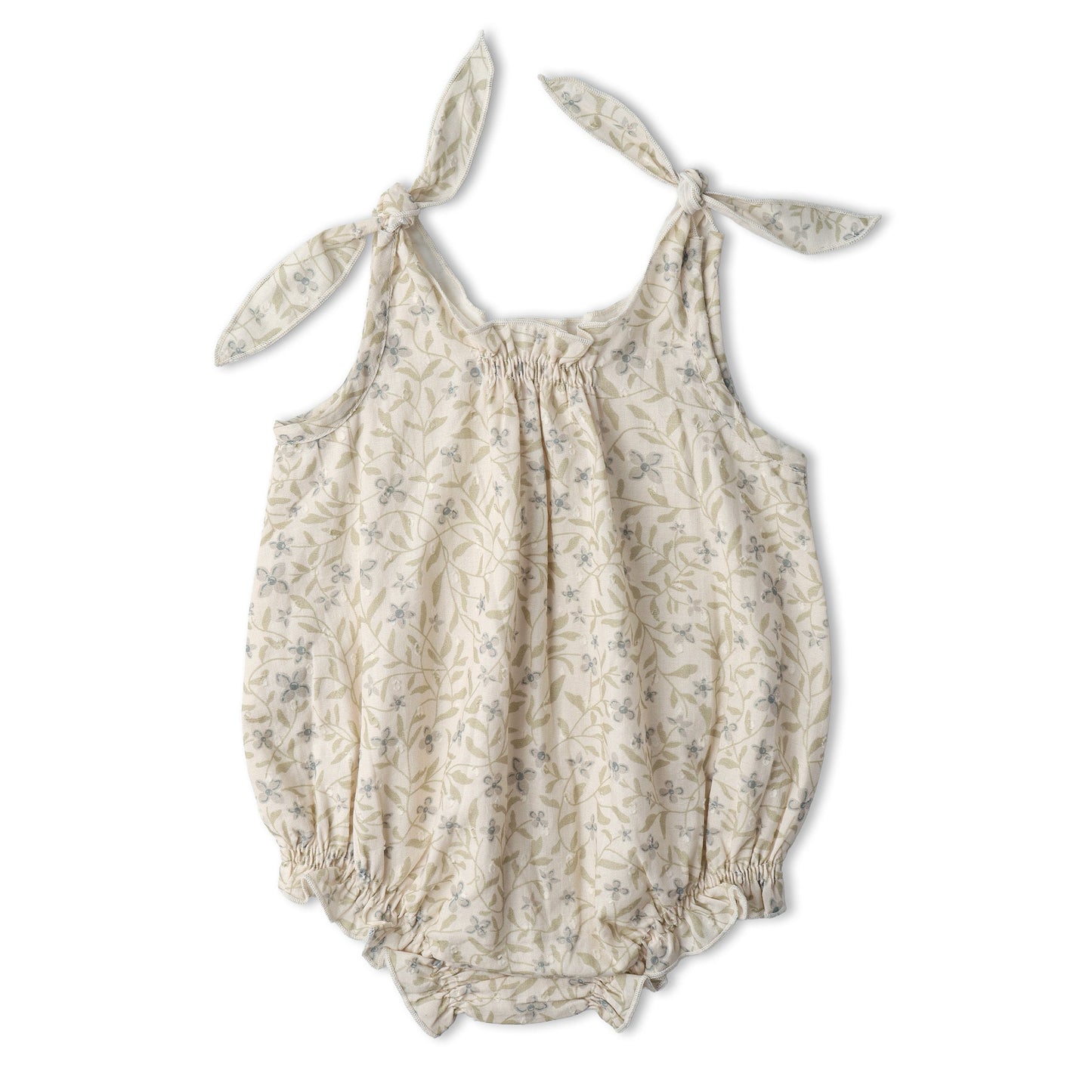 Organic Tie Shoulder Bubble Romper - Bluebelle