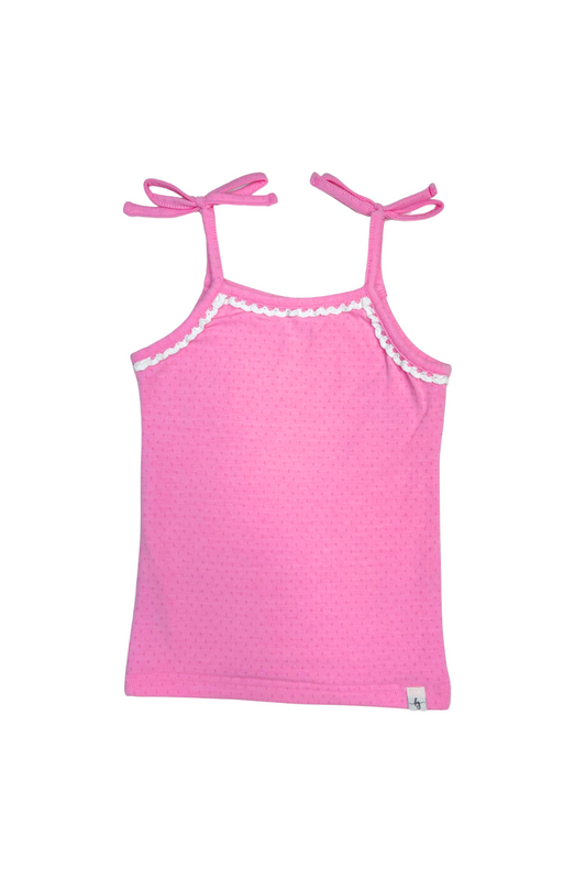 Pink Pointelle Tank Top