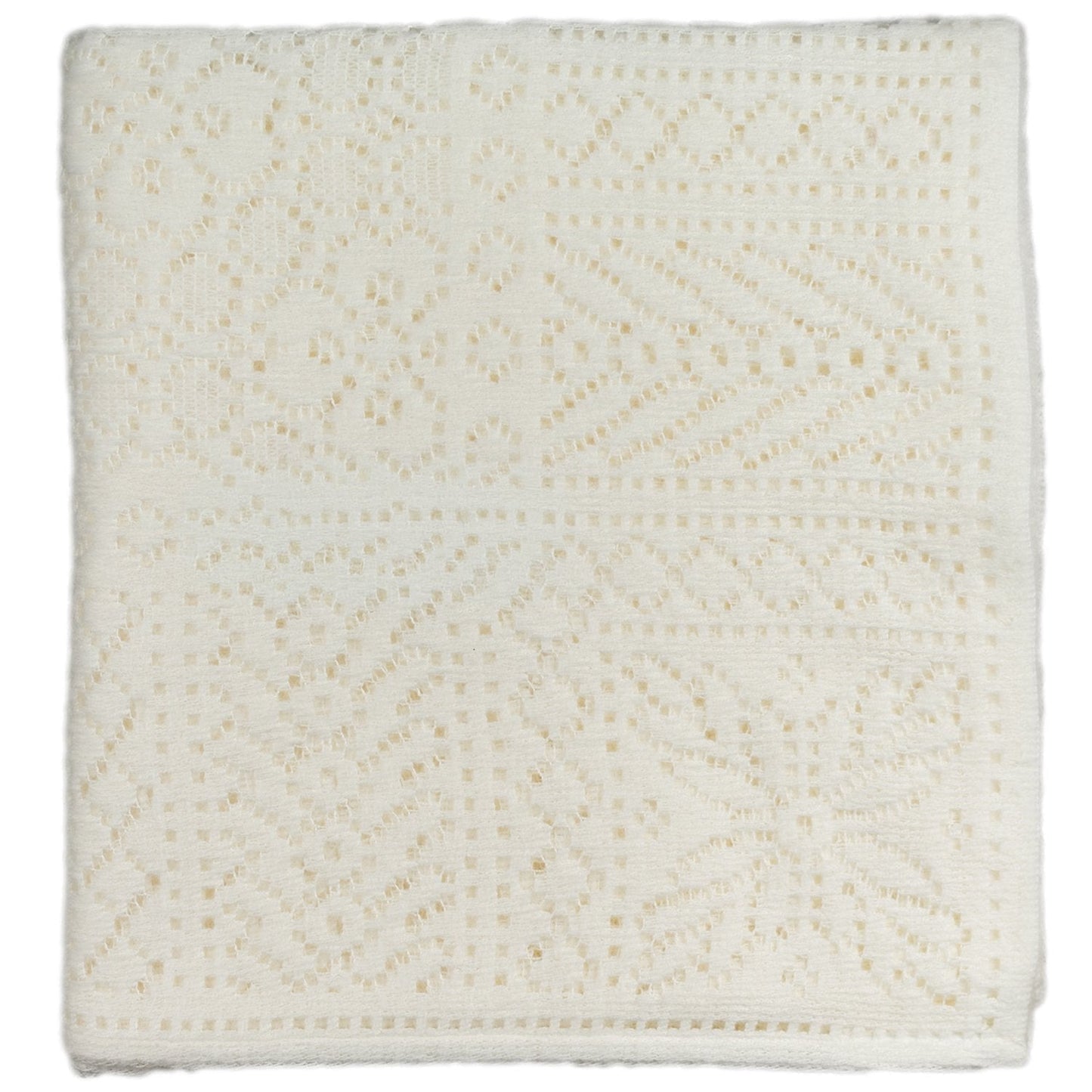 Southampton Home Lace Weave Baby Shawl - Ivory
