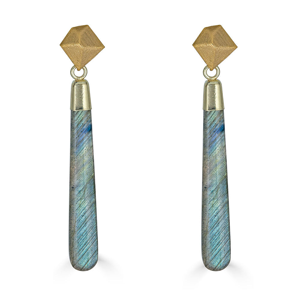 Labradorite Long Drop Earrings