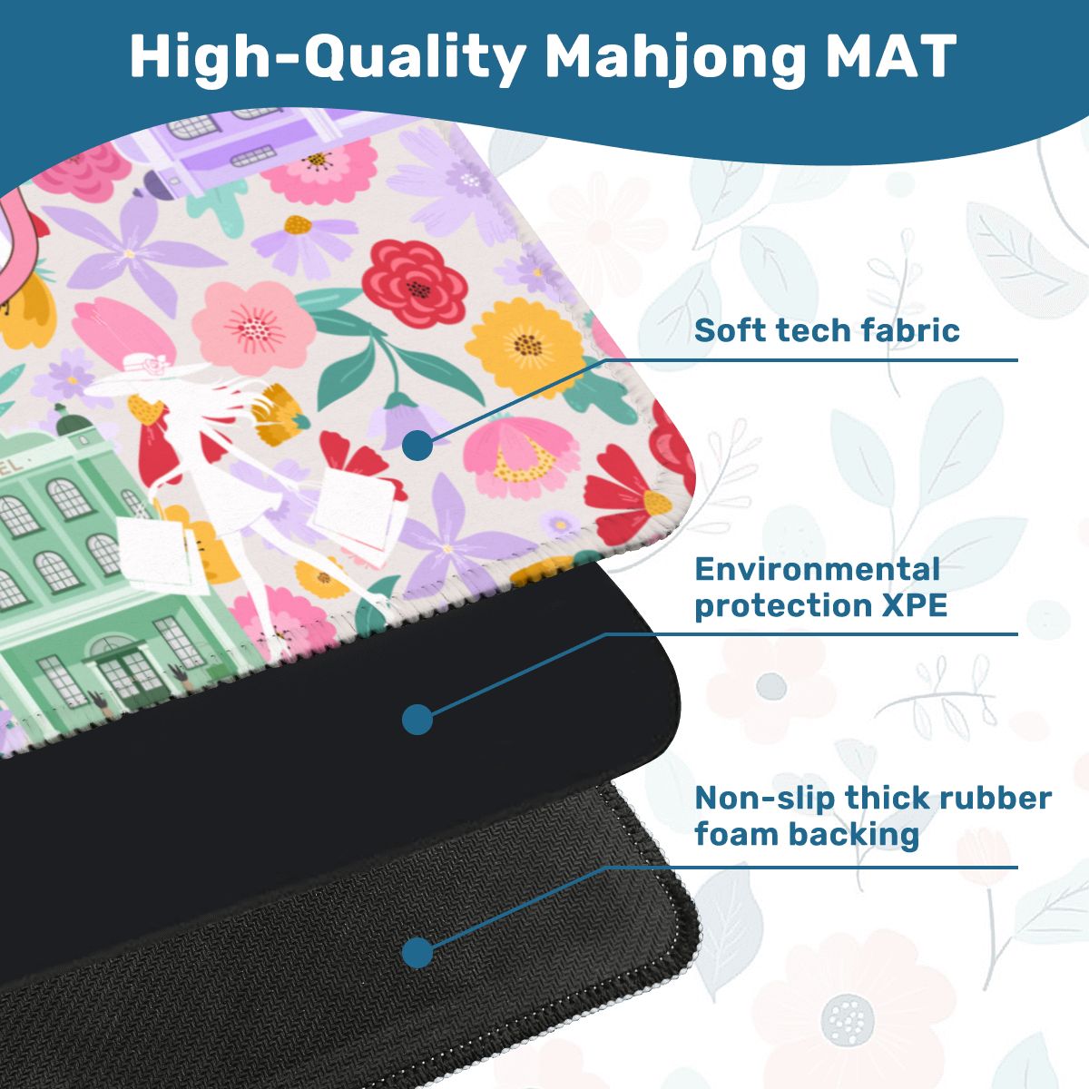 Charleston South Carolina Mahjong Floral Preppy Mahjong Mat