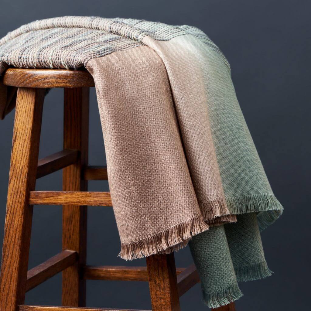 Merino Wool Bedspread with Hand Embroidery