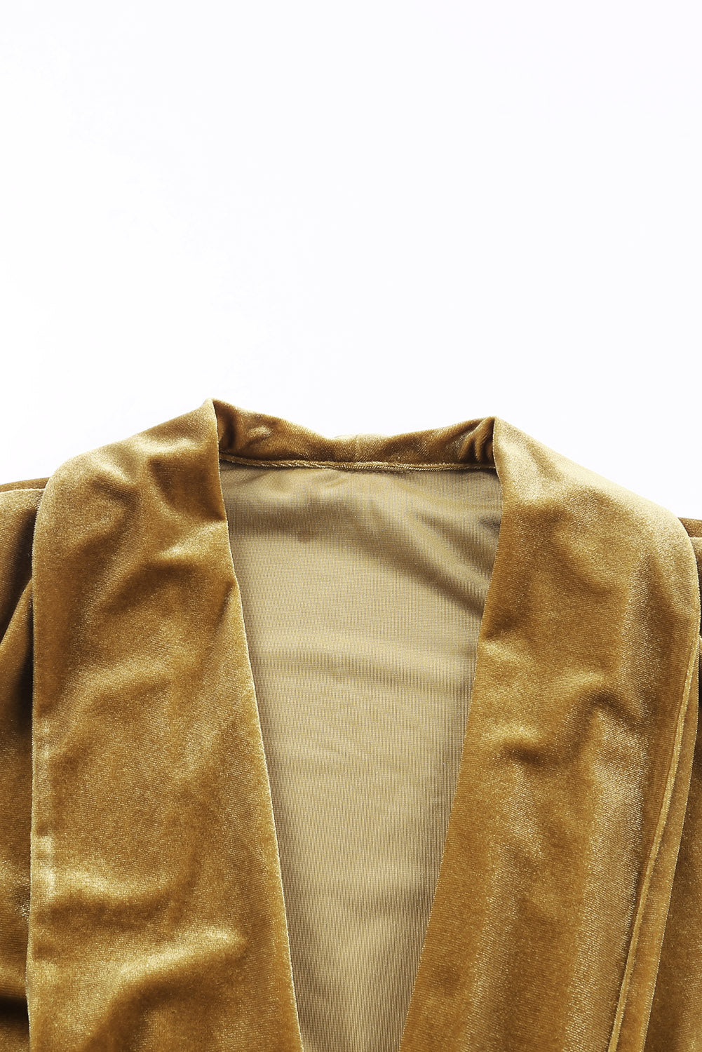 Velvet Open-Front Pocketed Cardigan