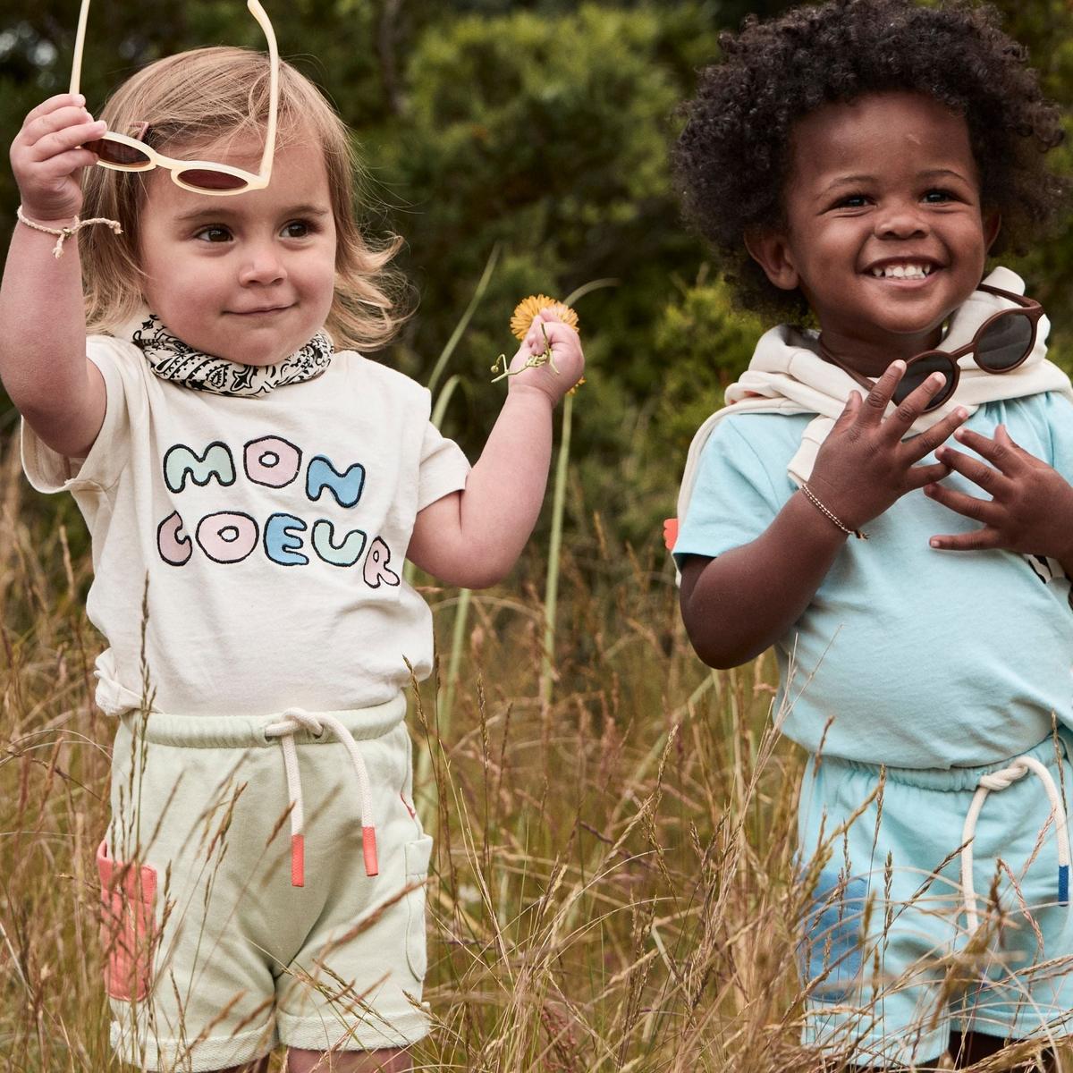 Recycled Cotton Sea Foam Baby Shorts - Sea Foam