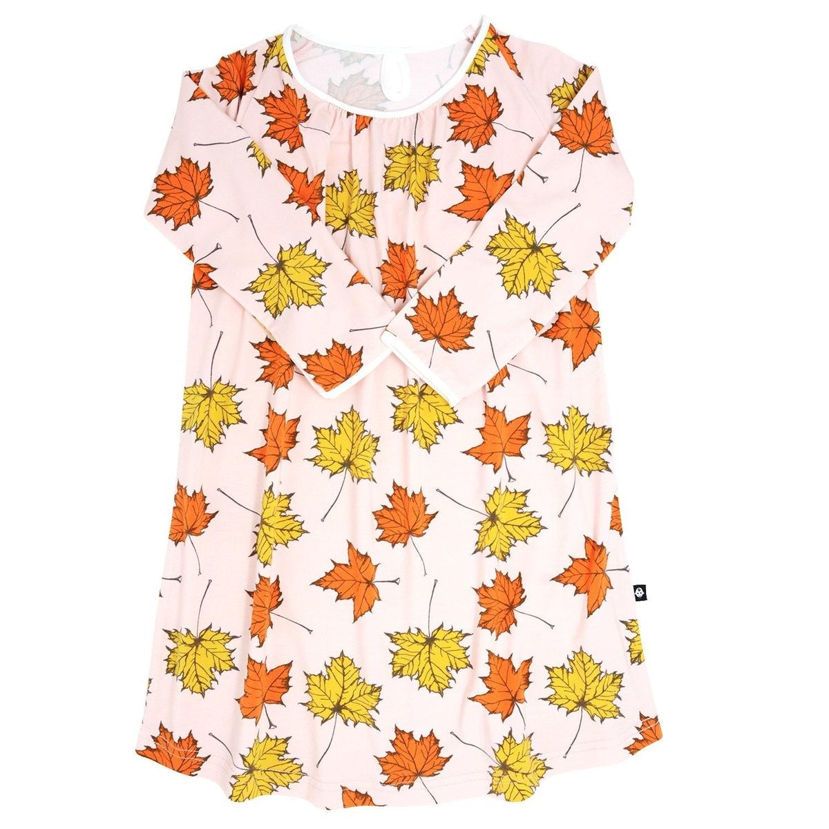Sweetheart Dress - Pink Leaves