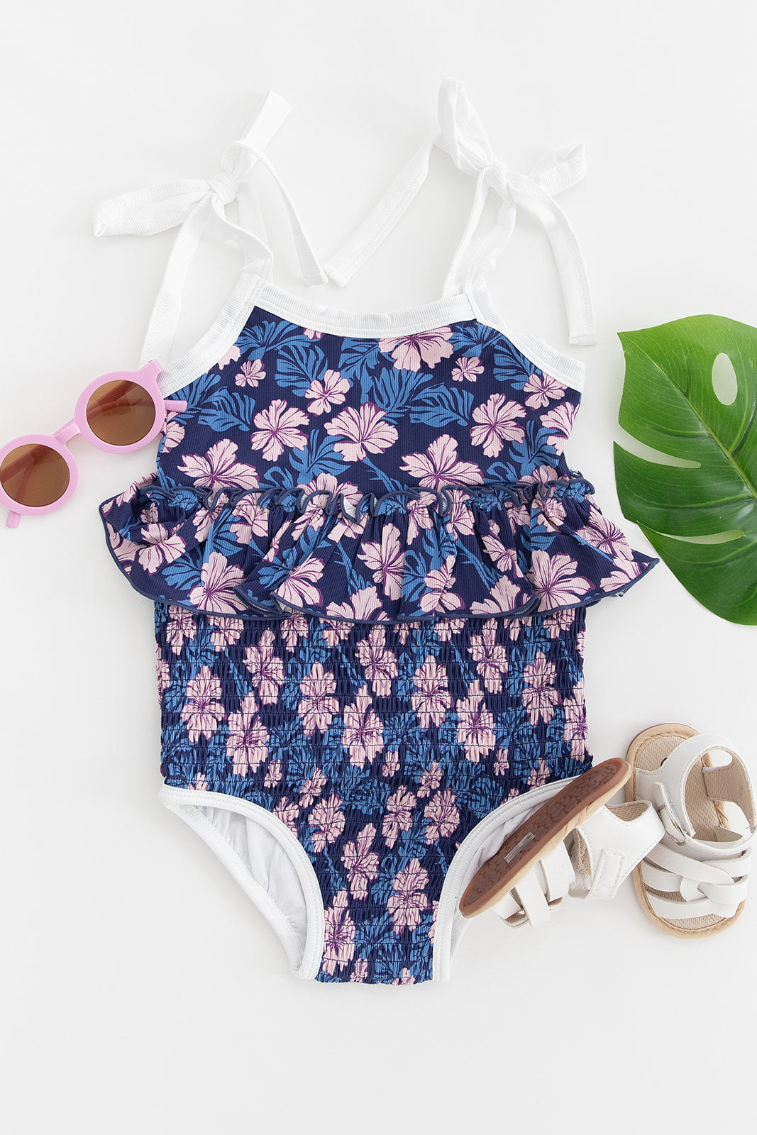Twilight Blossoms | One Piece Smocked Swimsuit