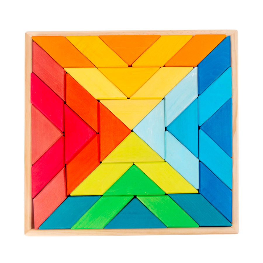 Large Geometric Puzzle - Building Block Set (Stained)
