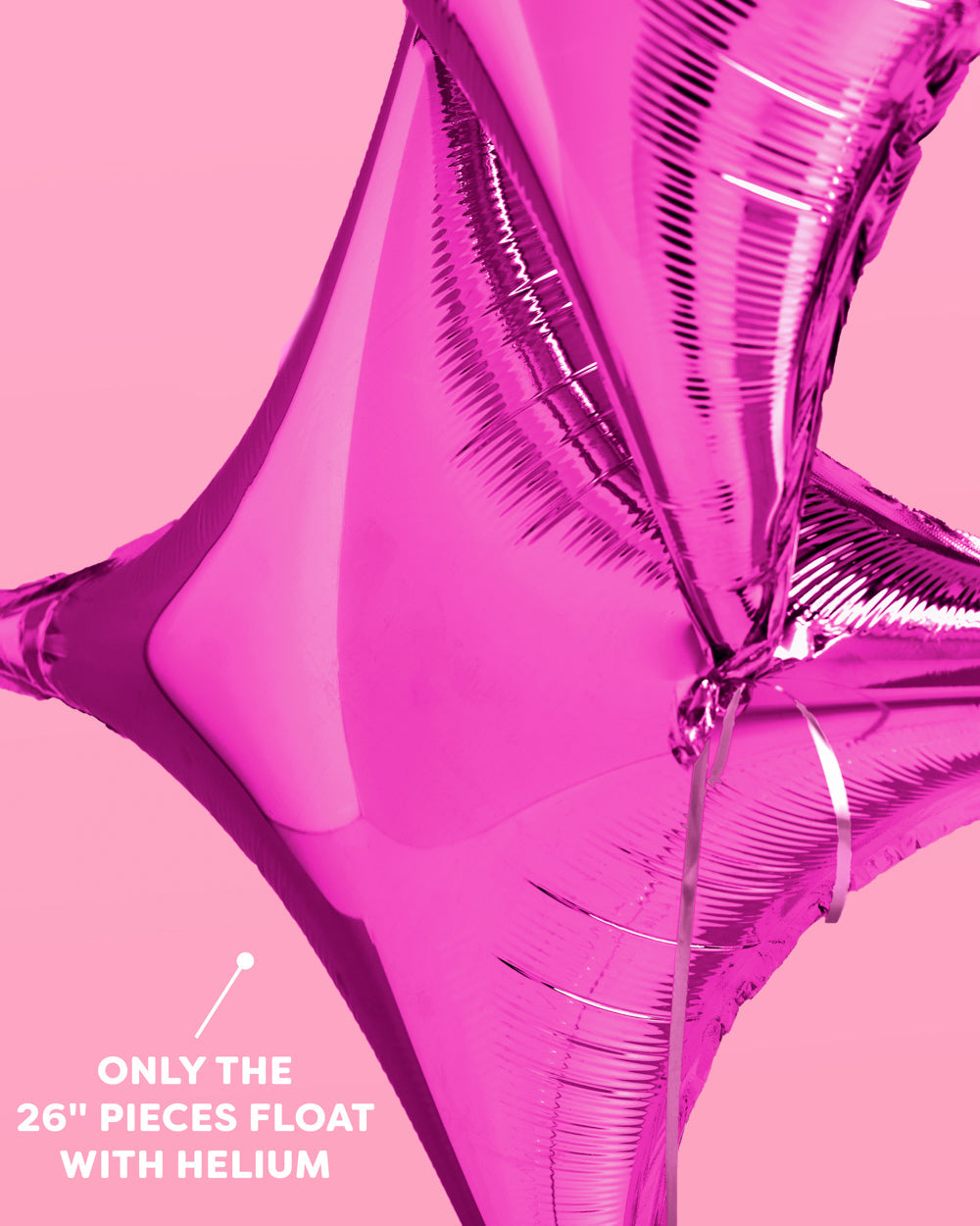 Pink Sparkle Balloon - 6 pc silver foil set