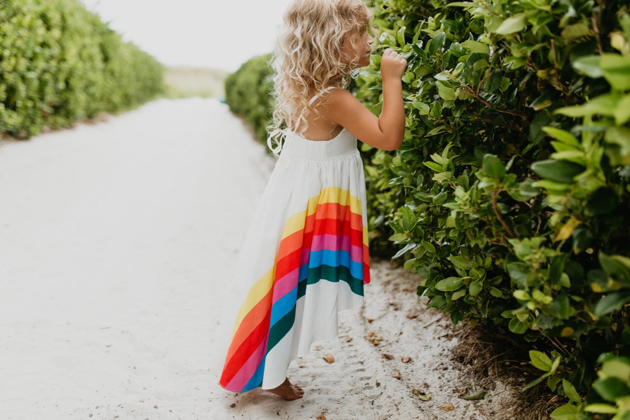 Vivid Rainbow Hi-Lo Dress