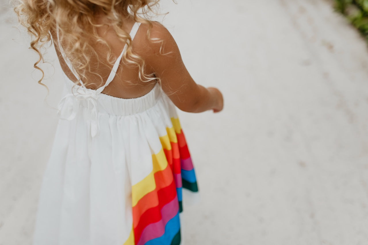 Vivid Rainbow Hi-Lo Dress