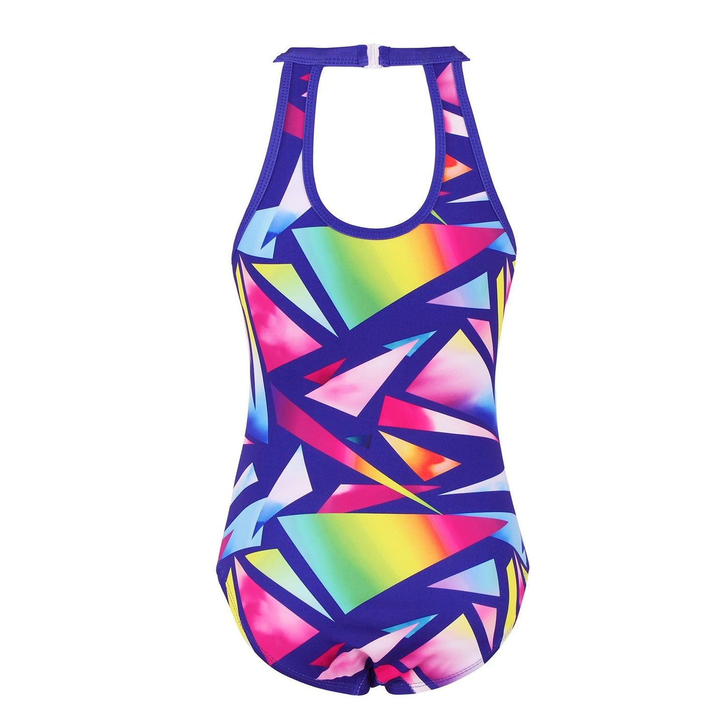 Colorful Geometry Clasp Back Gymnastics Leotard Outfit Set