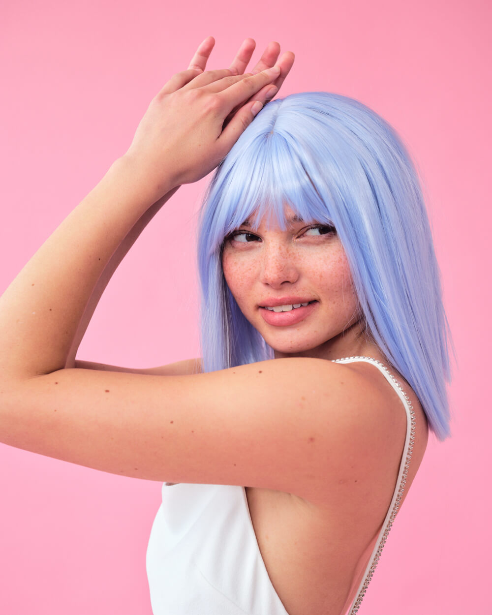 Icy Blue Wig - pastel blue wig