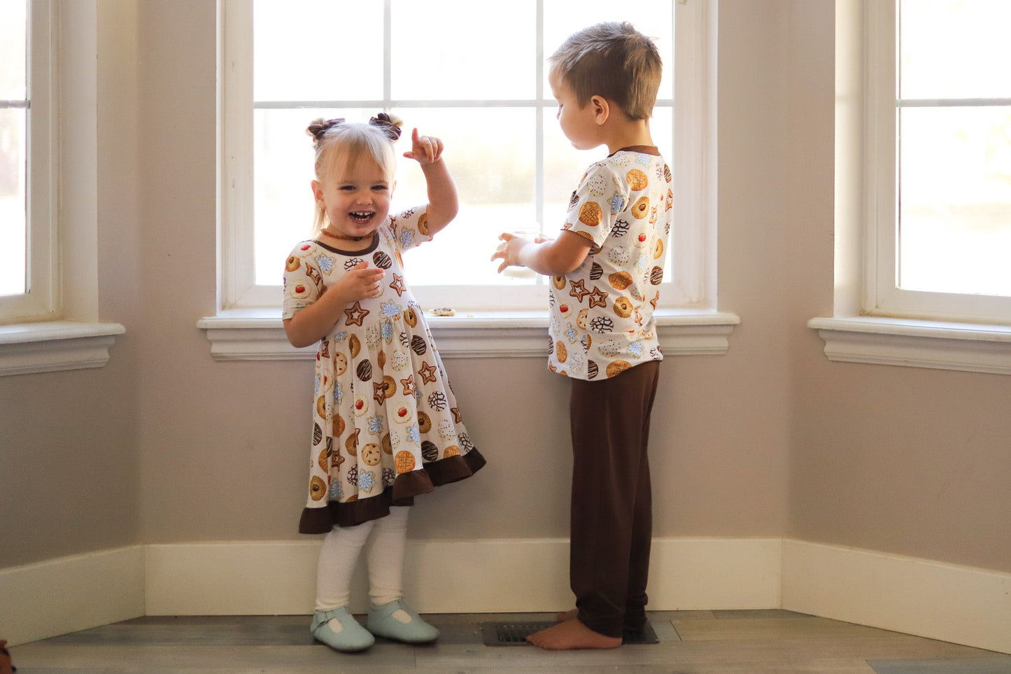 Cookie Swap | Toddler & Girls Bamboo Ruffle Twirl Dress