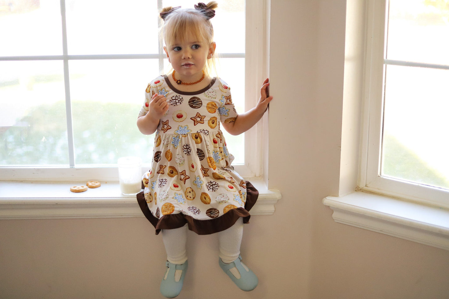 Cookie Swap | Toddler & Girls Bamboo Ruffle Twirl Dress