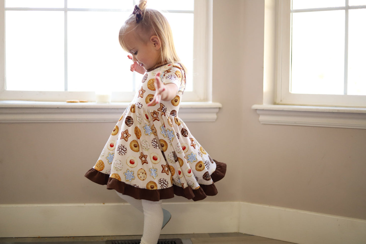 Cookie Swap | Toddler & Girls Bamboo Ruffle Twirl Dress