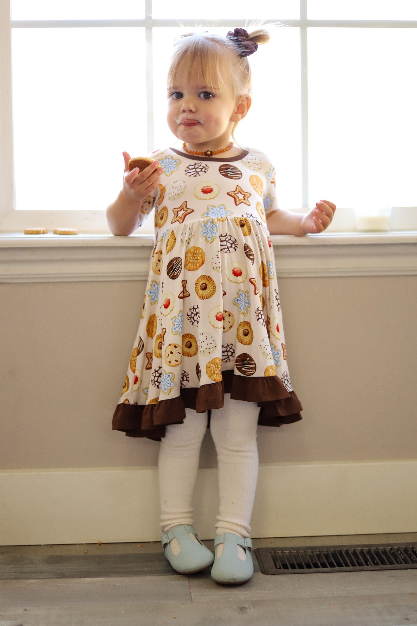 Cookie Swap | Toddler & Girls Bamboo Ruffle Twirl Dress