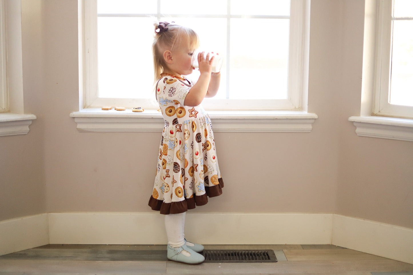 Cookie Swap | Toddler & Girls Bamboo Ruffle Twirl Dress