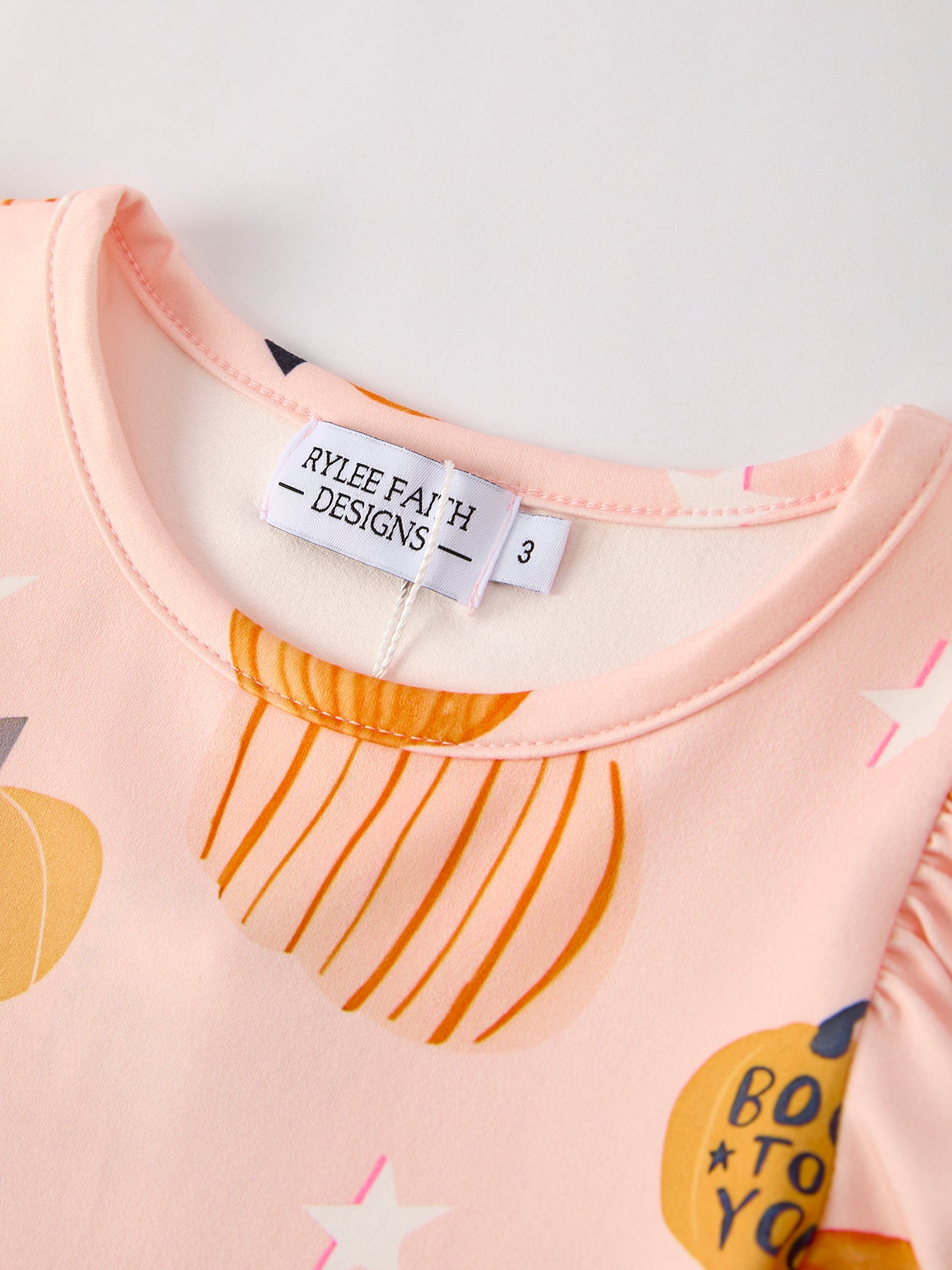 Halloween Fun Pumpkin Short Sleeve Girls Dress