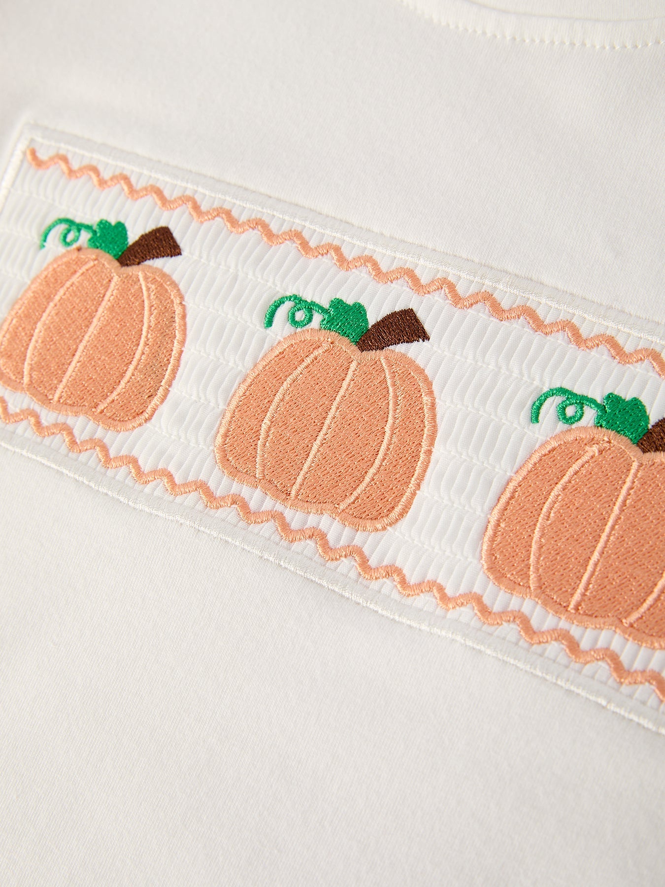 Boys Halloween Pumpkin Embroidery Smocking Blue Plaid Set