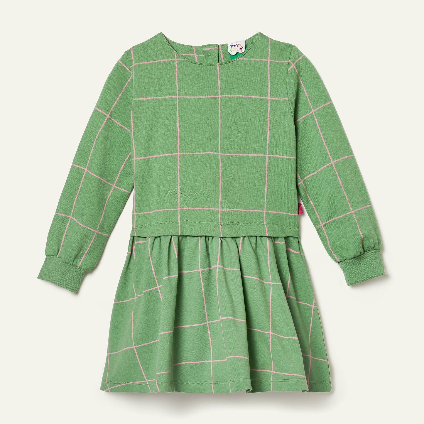 Recycled Cotton and Jersey Grid Dress