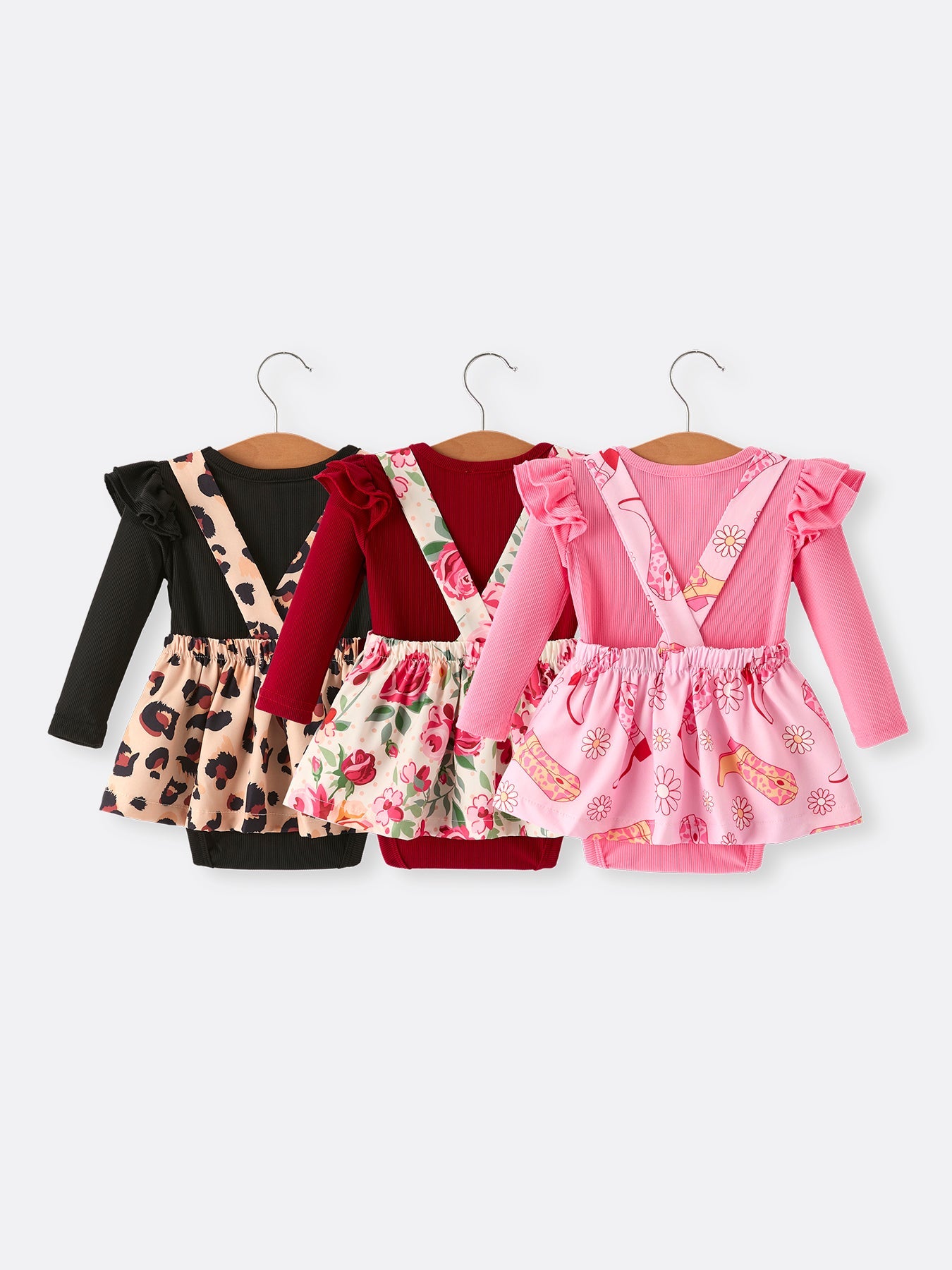 Girls Leopard Romper set of 3 outfits
