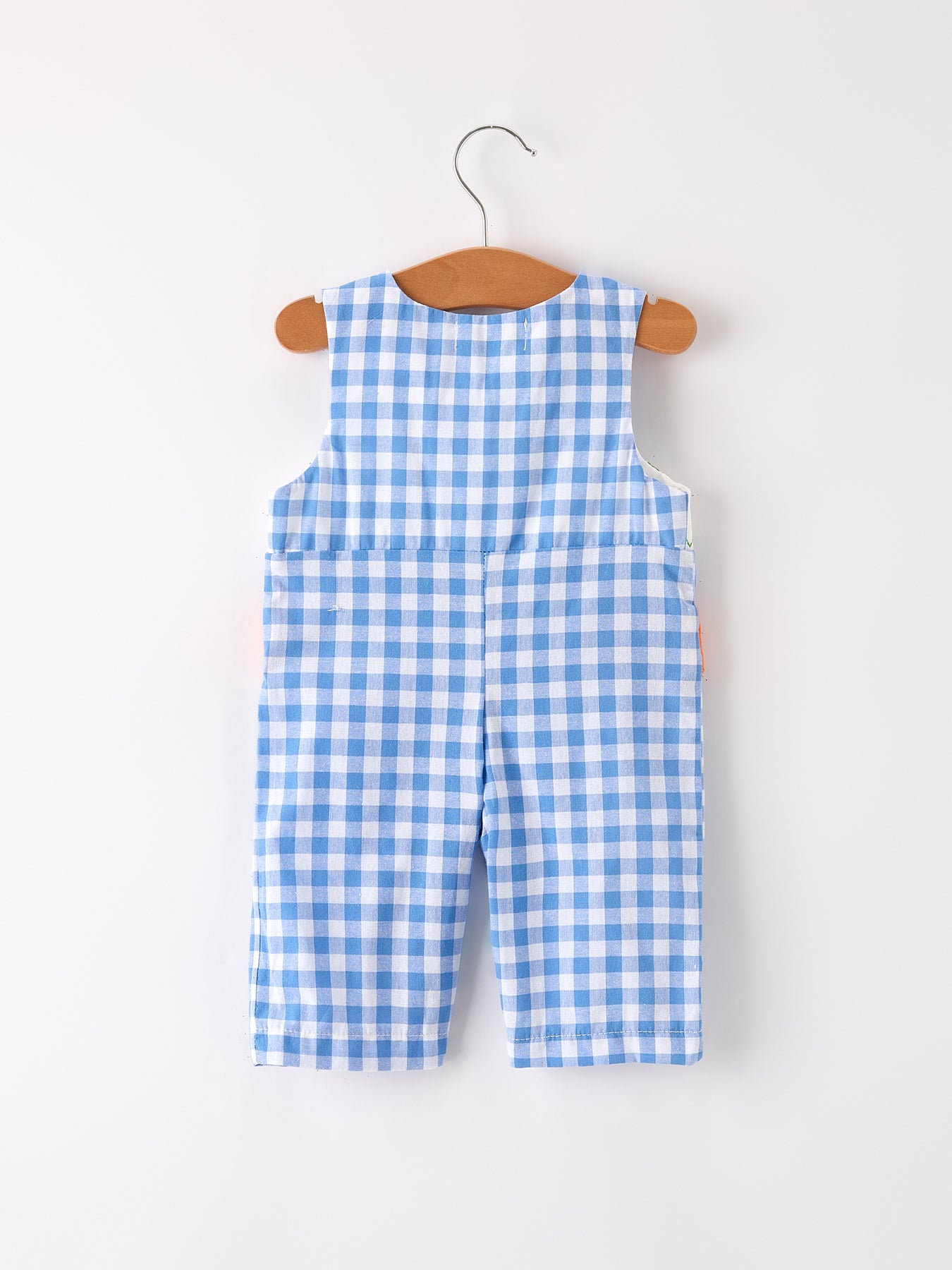 Fall Thanksgiving & Halloween Blue Pumpkin Smock Embroidery Baby Boy Romper