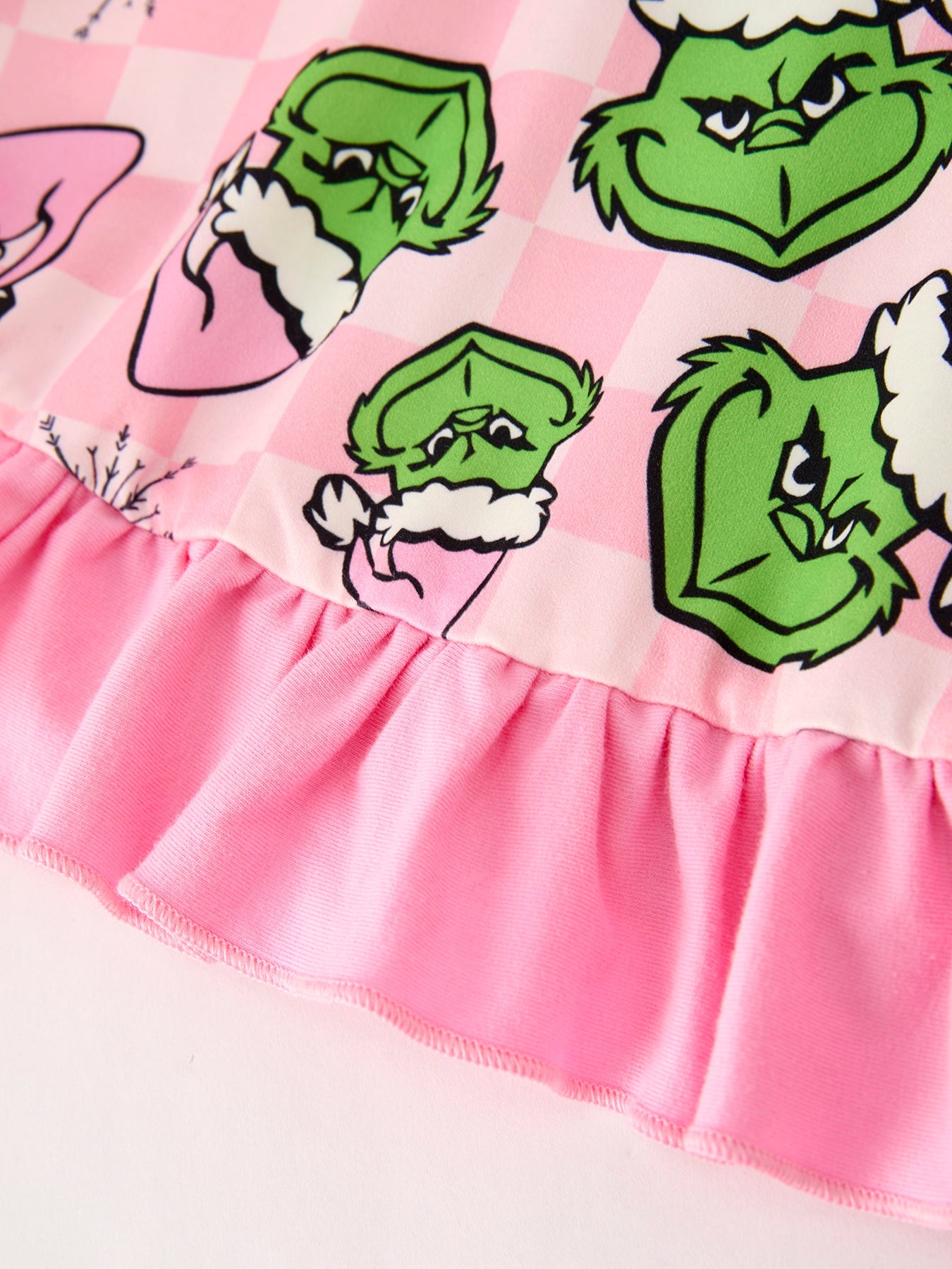 Winter Pink Christmas Character Ruffle Girls Dress