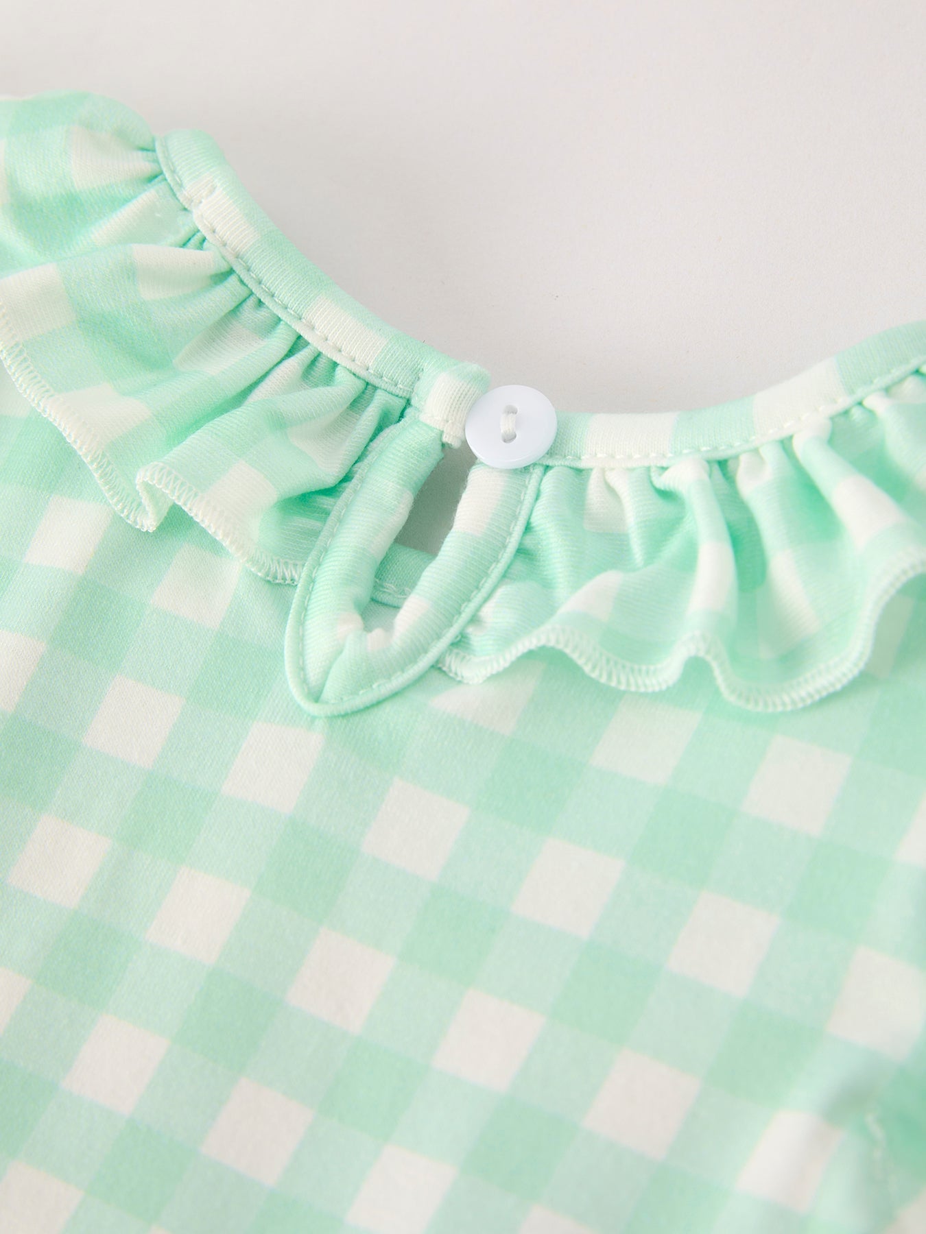 Fall Thanksgiving Green Smock Embroidered Plaid Baby Girls Romper
