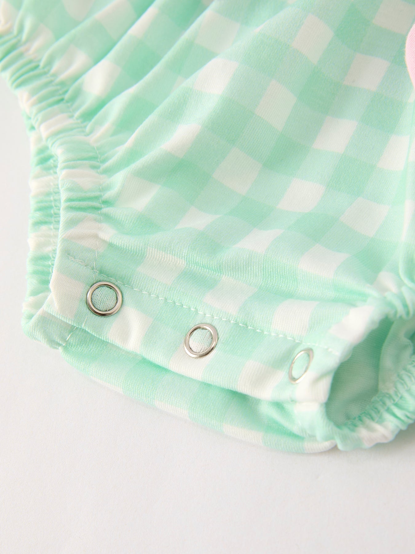 Fall Thanksgiving Green Smock Embroidered Plaid Baby Girls Romper