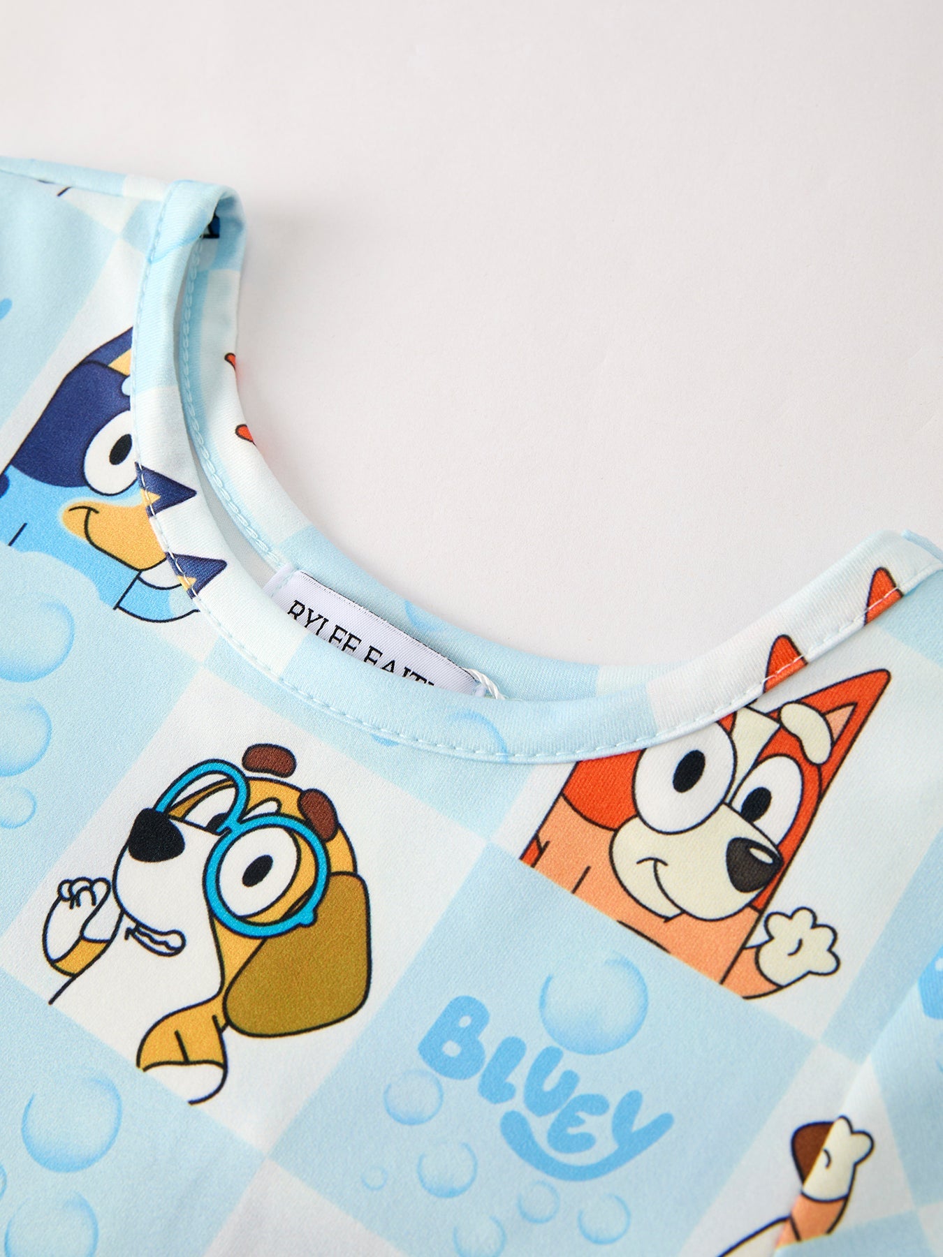 Character Print Blue Girls Dress