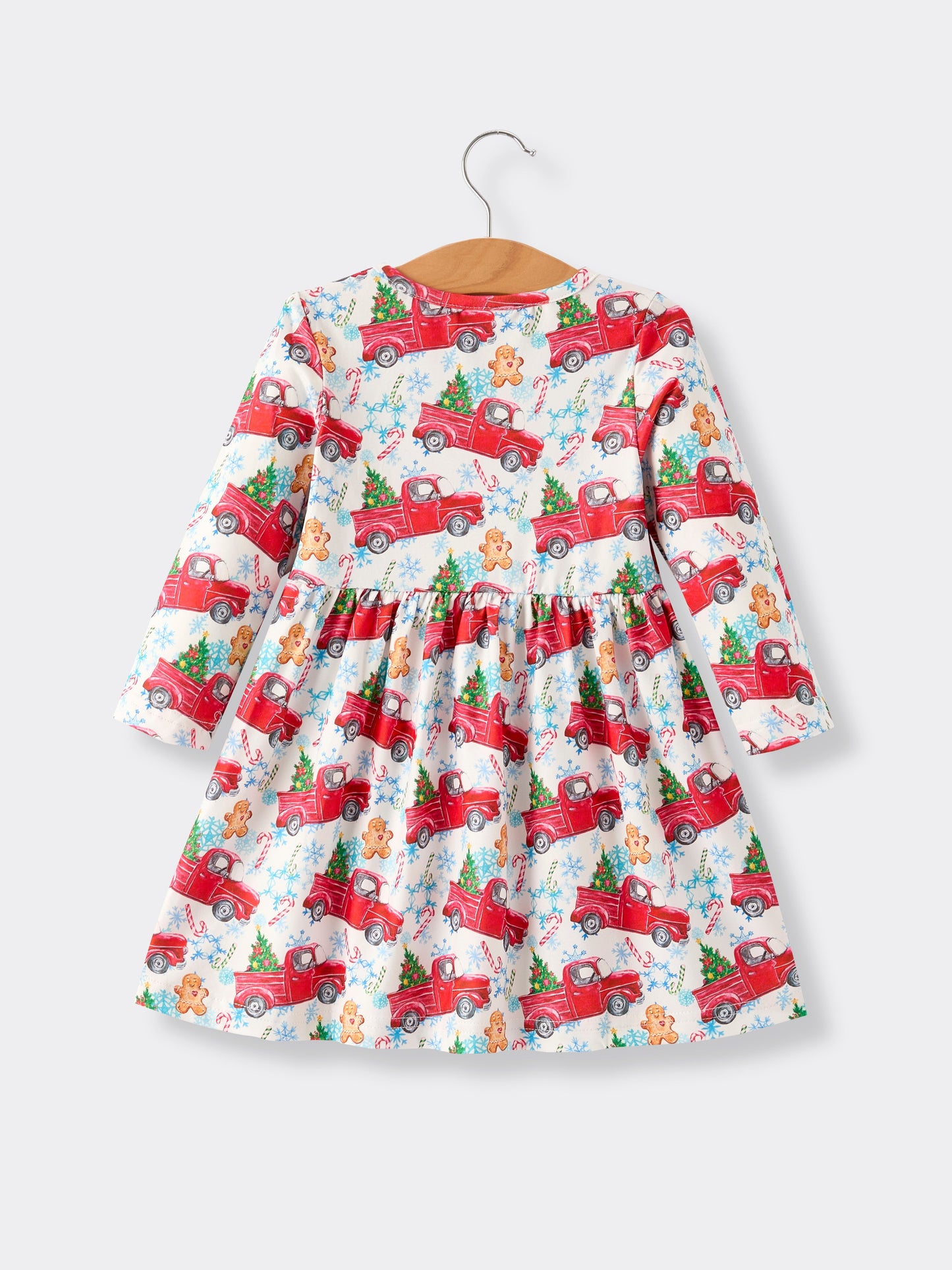 Winter Christmas Print Holiday Casual Girls Dress