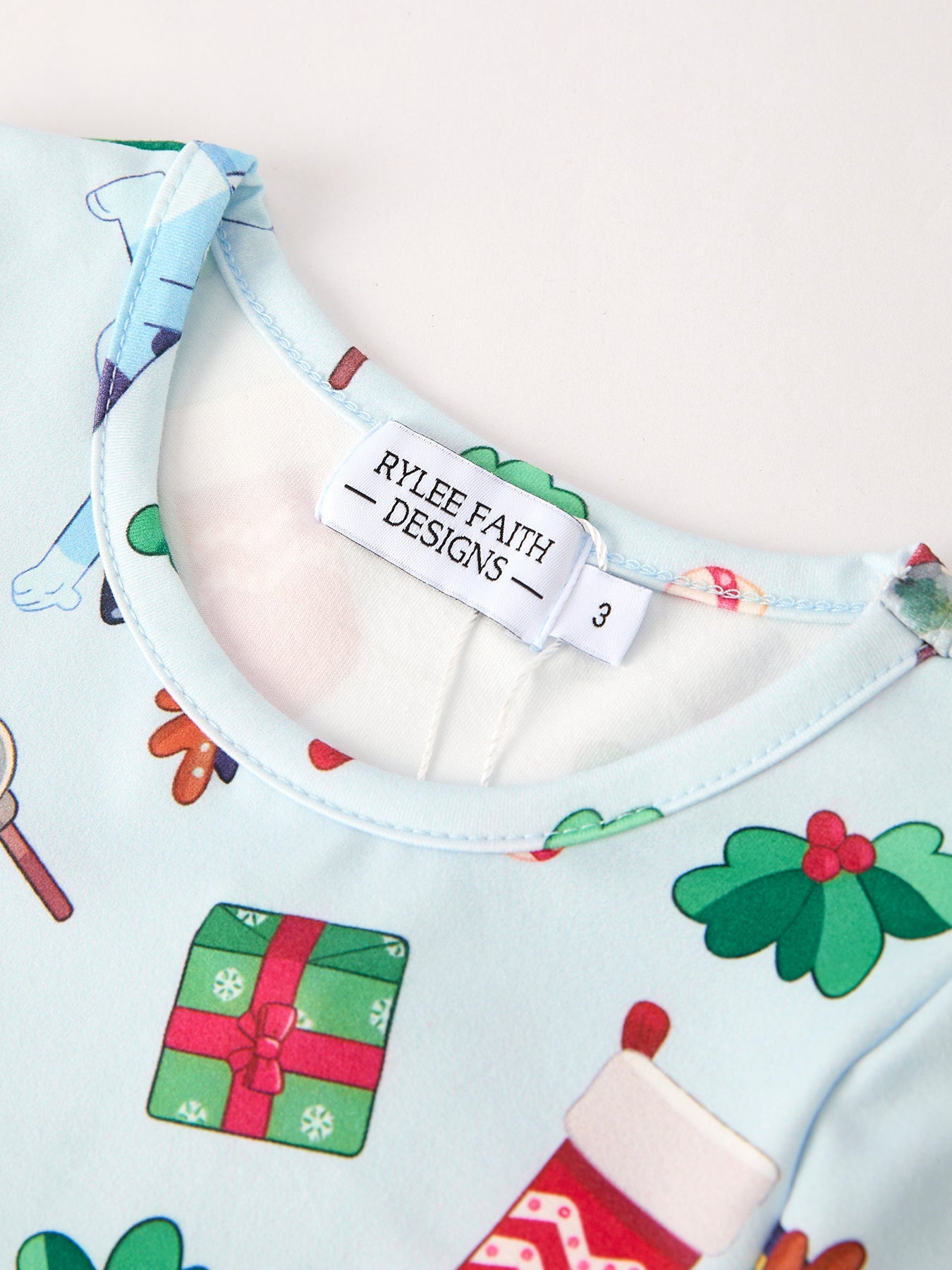Christmas Characters and Gift Print Girls Dress