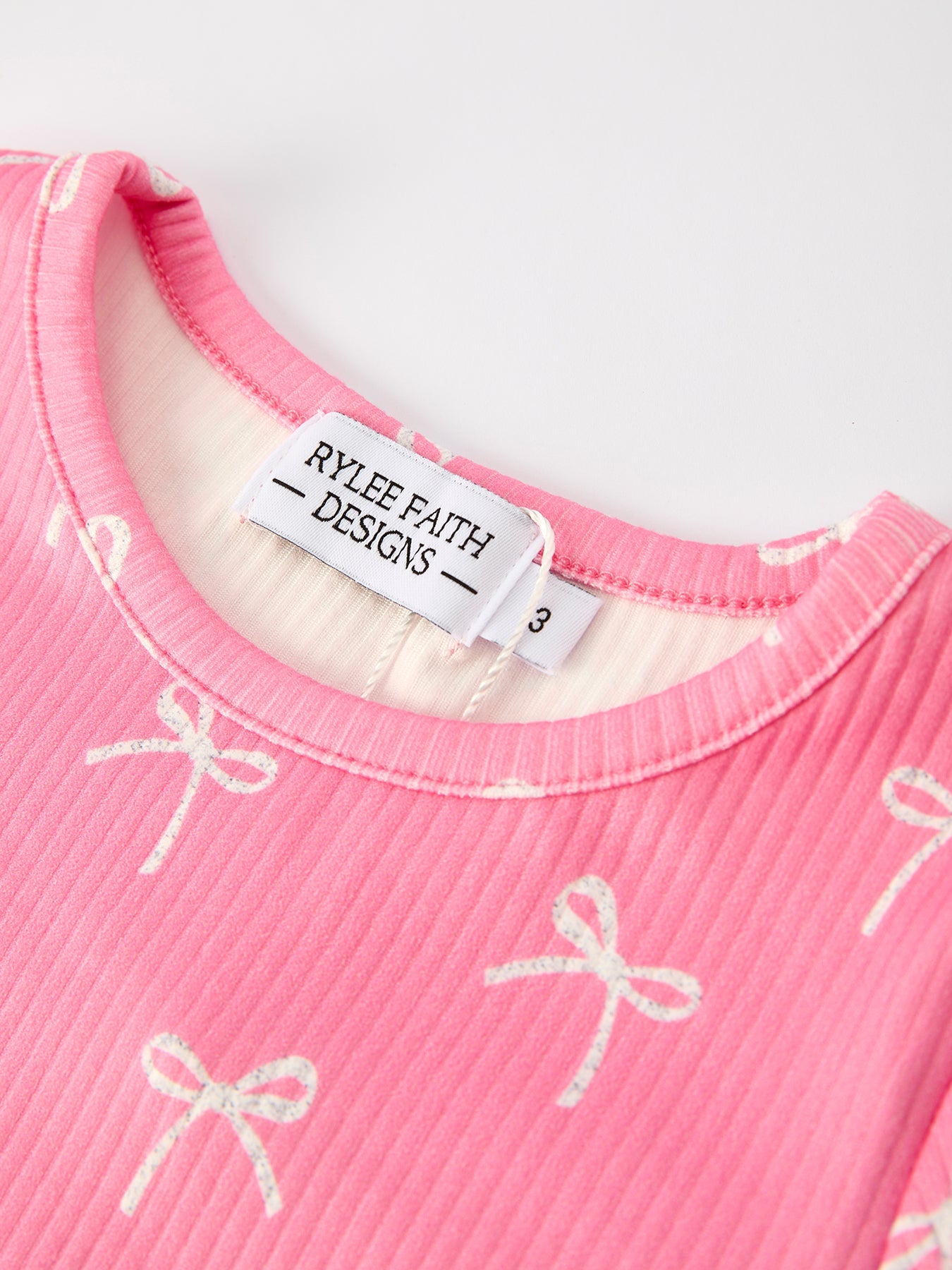 Girls Pink Bow Pajama Set: Comfy and Cute