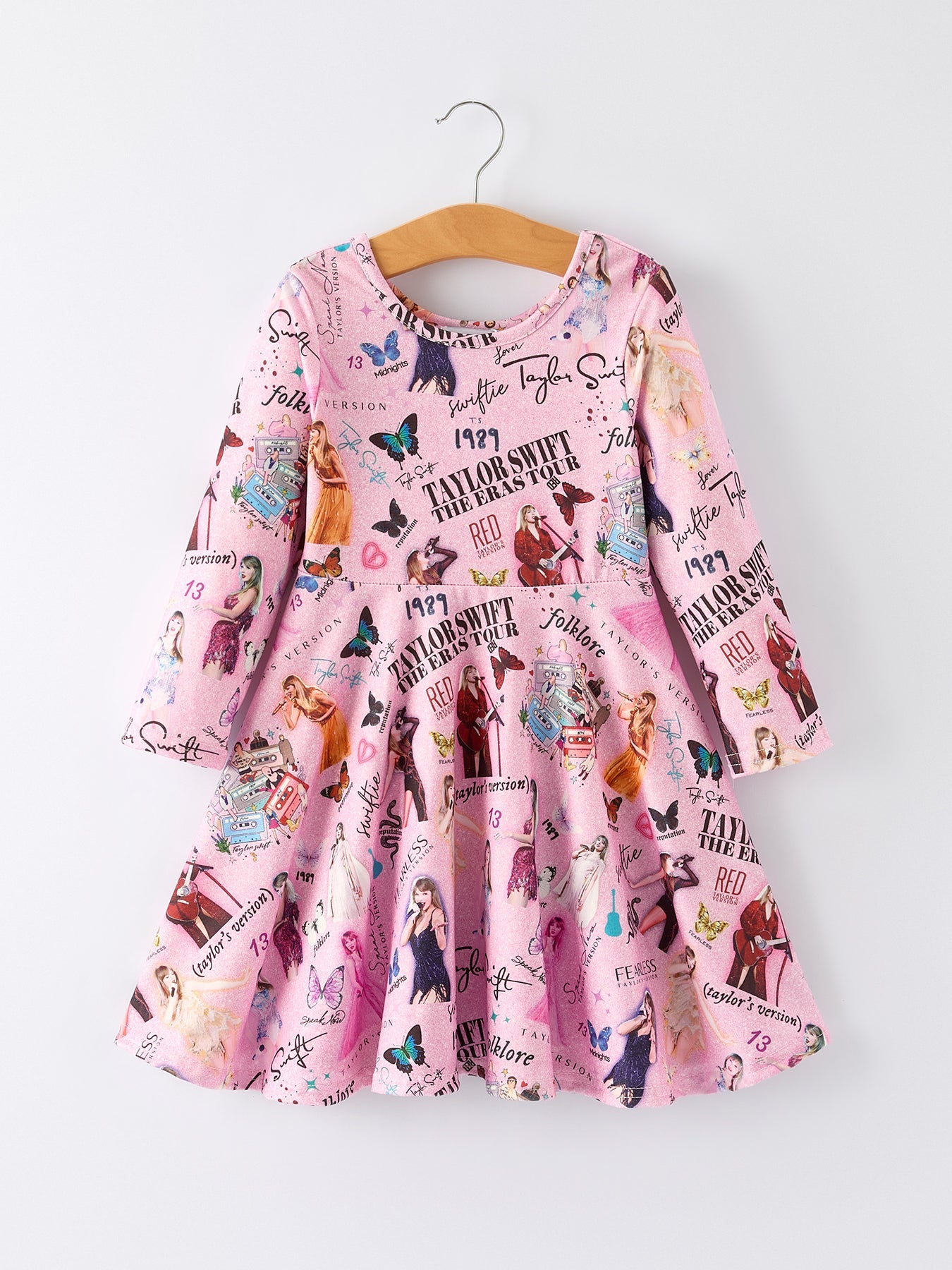 Ts Twirly Print Girls Milk Silk Dress：Musical Journey in Style