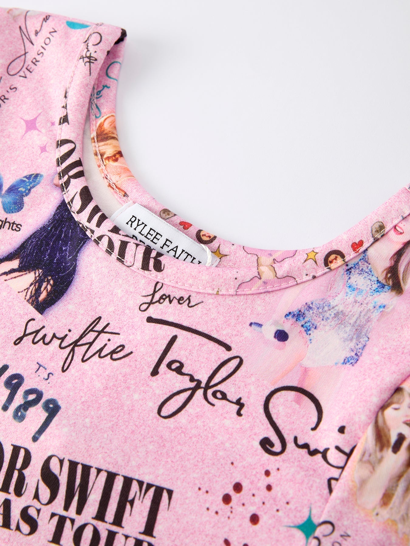 Ts Twirly Print Girls Milk Silk Dress：Musical Journey in Style