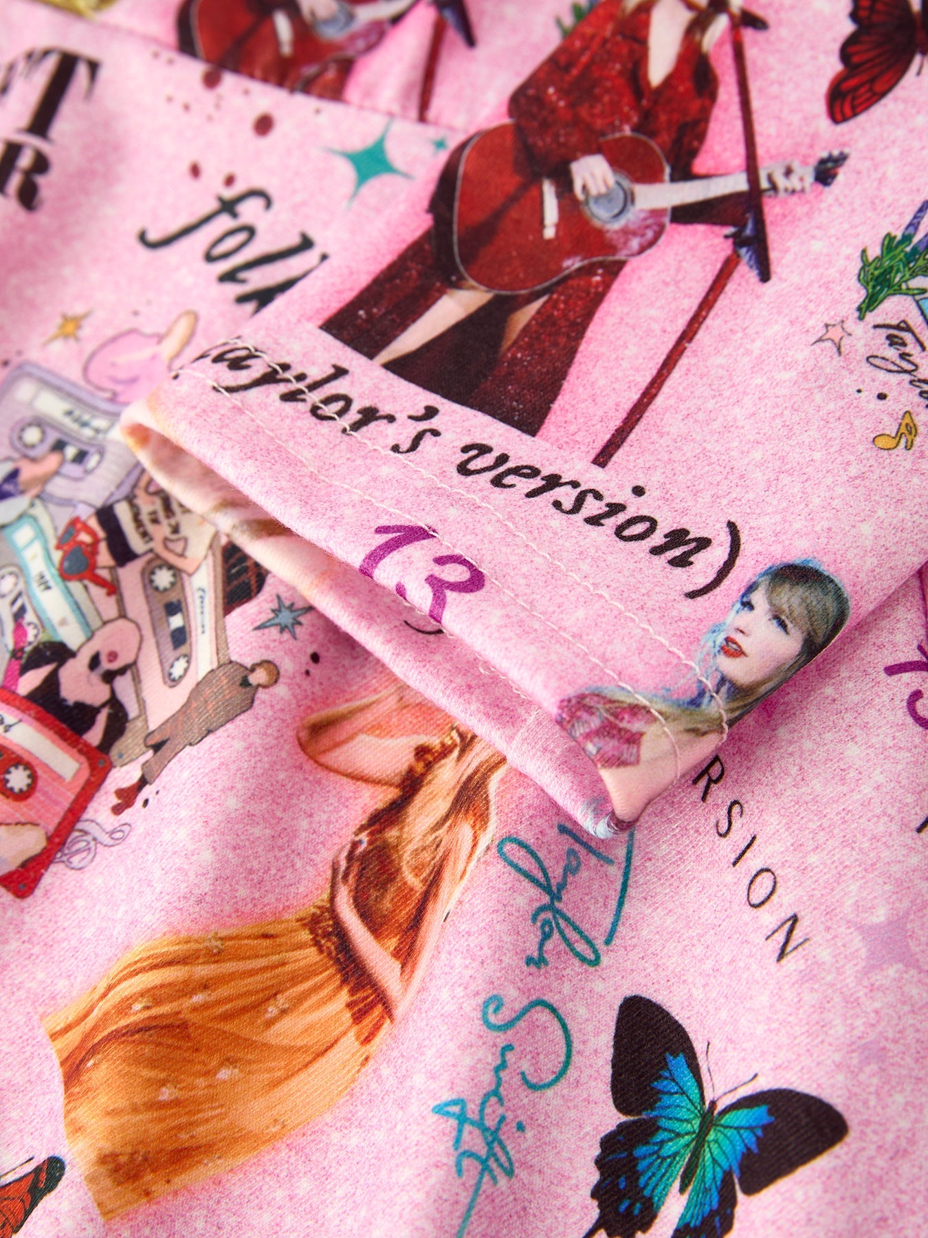 Ts Twirly Print Girls Milk Silk Dress：Musical Journey in Style